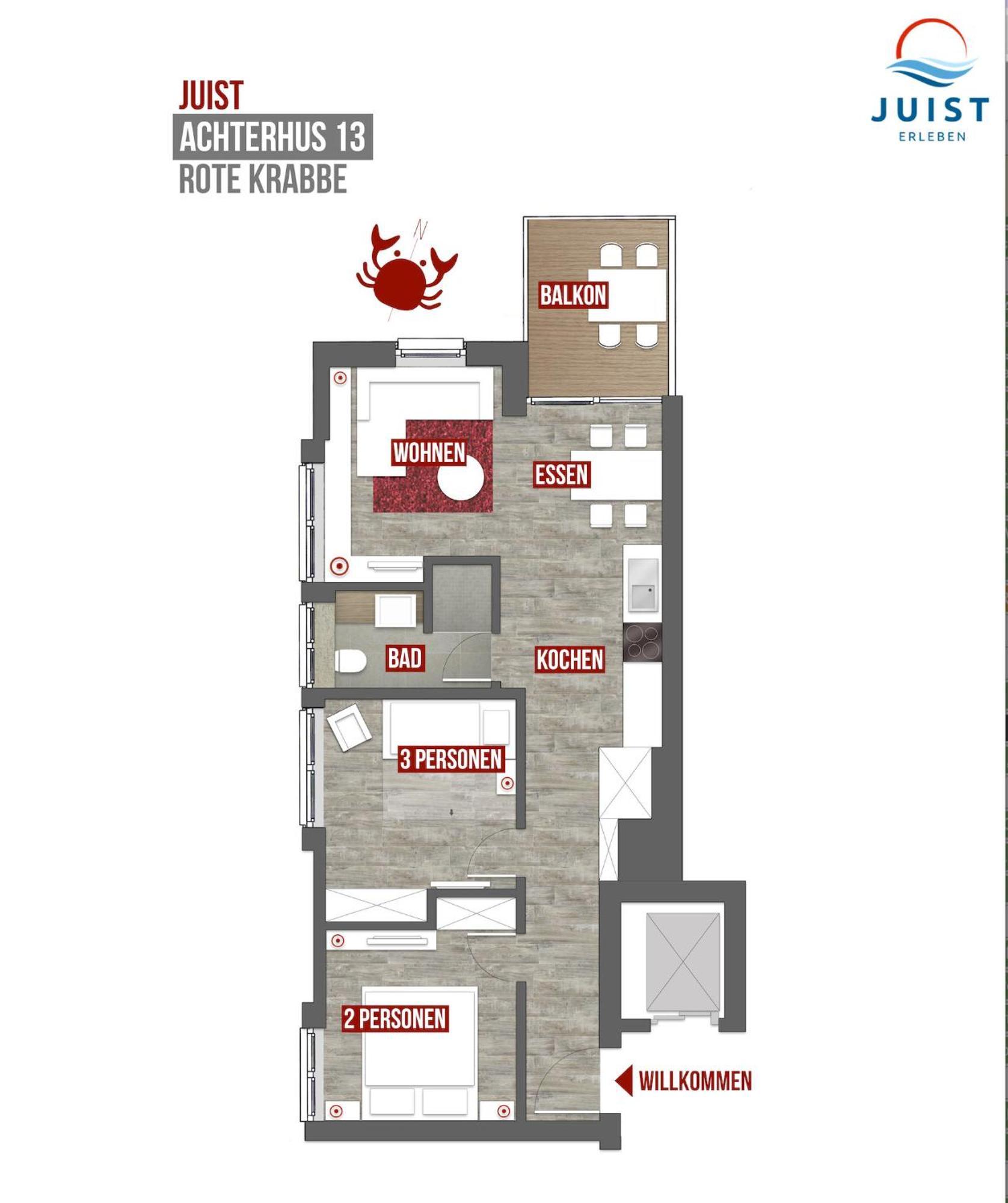 Haus Achterhus 213 - Wohnung 13 "Rote Krabbe" 유이스트 외부 사진